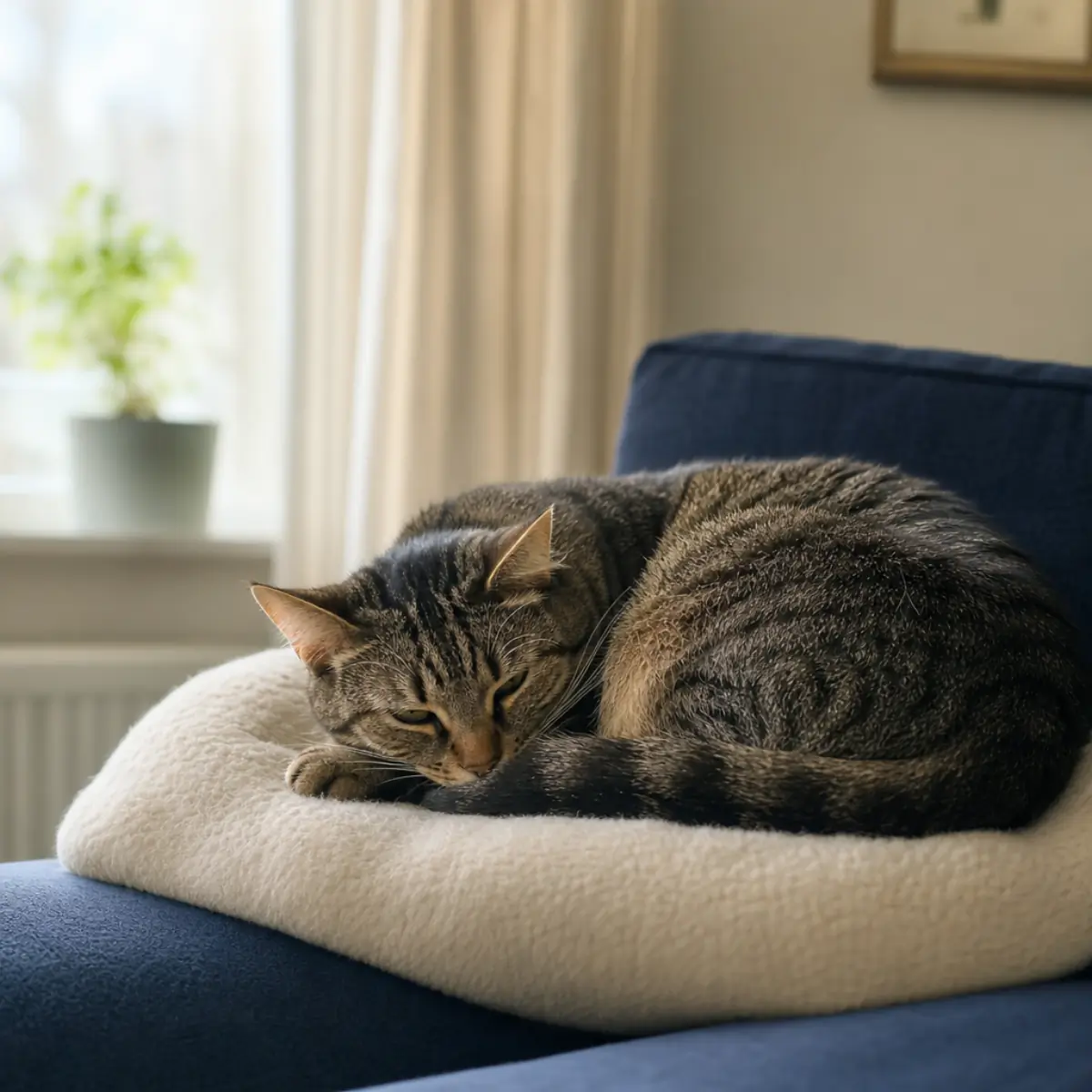 Veterinär utför ultraljud av katt med kronisk magsjukdom